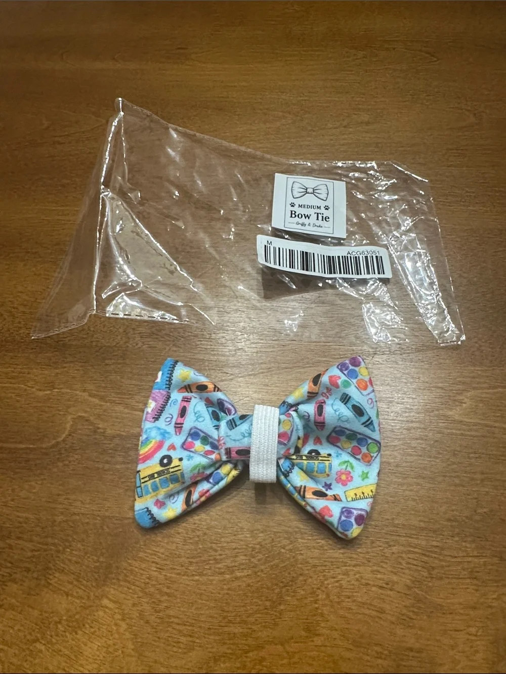 Griffy & Drake Back to School Dog Bow Tie Med Up to 4” W